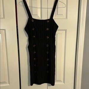 Forever 21 Elegant Navy Button-Down Dress